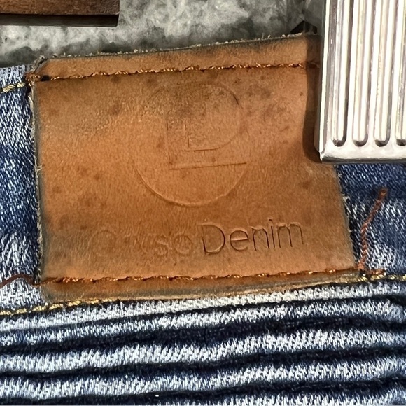 Crysp Denim Jeans Mens 36 Medium Wash Skinny Fit Distressed Patched Zippers - Picture 7 of 15